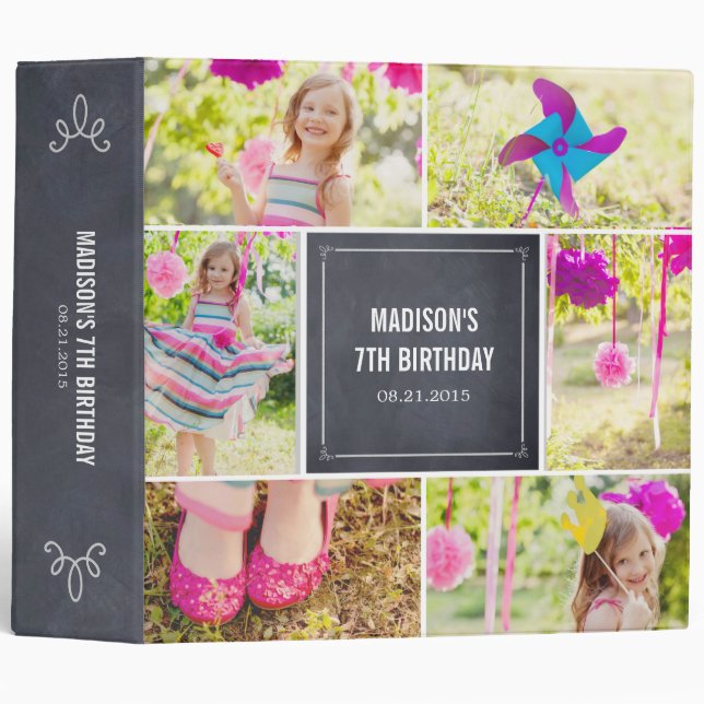 Chalked Collage All Purpose Photo Album Binder (Front/Spine)