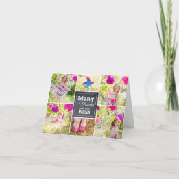 Chalked Collage Birthday Thank You Card