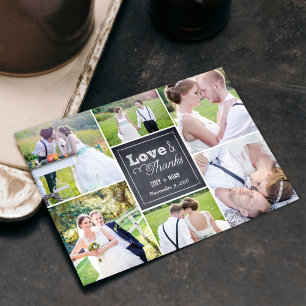 Chalked Collage Wedding Thank You Card