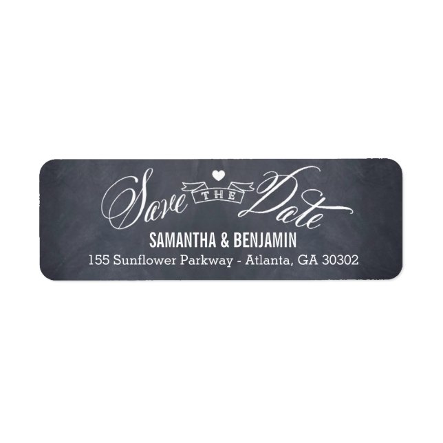 Chalked Frame Save The Date Return Address Labels (Front)