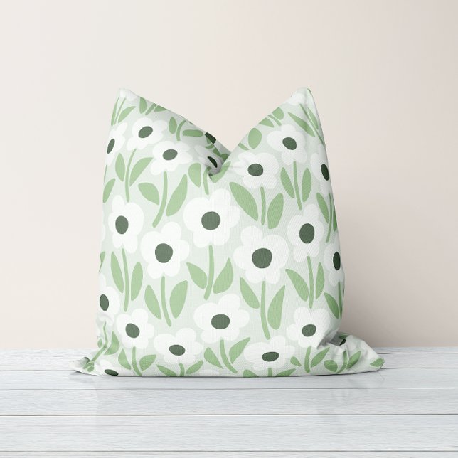 Chalkflower Garden Botanical Calm Throw Pillow (Creator Uploaded)