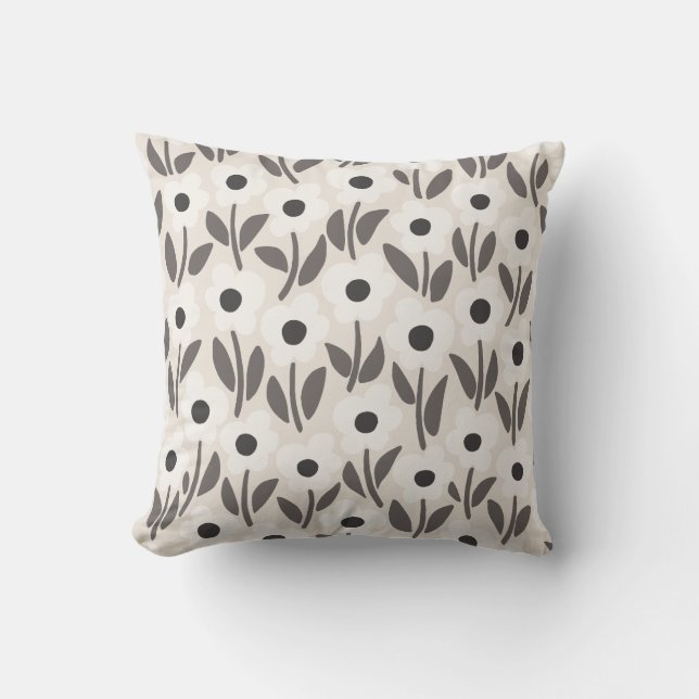 Chalkflower Garden Calm Neutral  Throw Pillow (Front)