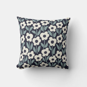Chalkflower Garden Moody Midnight Throw Pillow