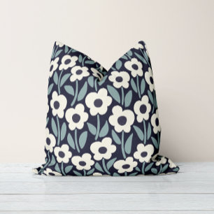 Chalkflower Garden Moody Midnight Throw Pillow