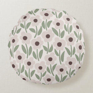 Chalkflower Garden Muted Berry Mix Round Pillow
