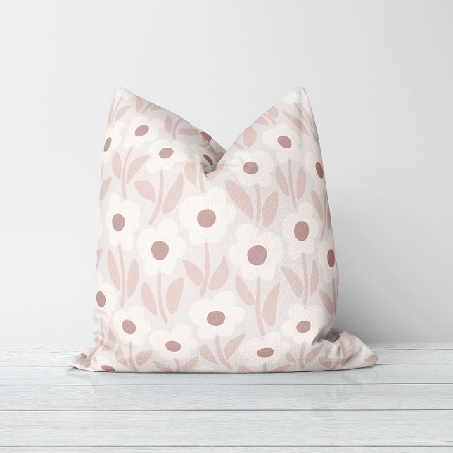 Chalkflower Garden Soft Romantic Pink Throw Pillow (Creator Uploaded)