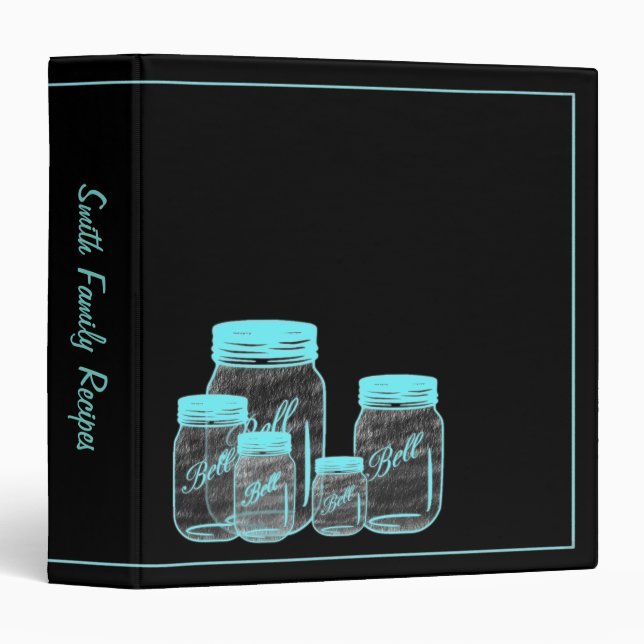 Chalkstyle Mason Jars - Classeur de recette (Devant/Côté)