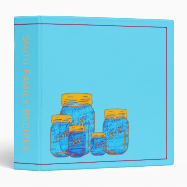 Chalkstyle  Mason Jars- Recipe Binder (Front/Spine)