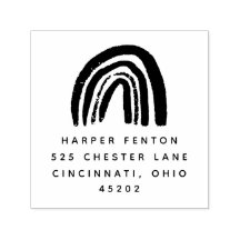 Chalky Rainbow Self Inking Return Address Stamp