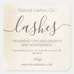 Chalky Vintage Eyelash Eyebrow Thickener Square Sticker