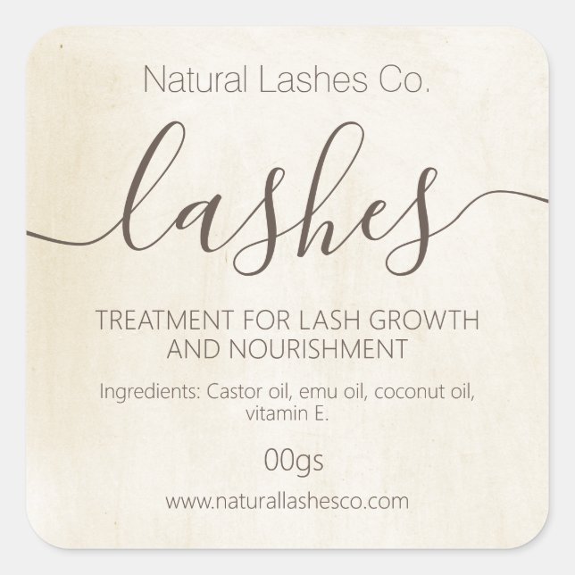 Chalky Vintage Eyelash Eyebrow Thickener Square Sticker (Front)