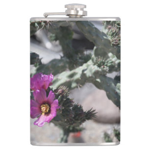 Challa Cactus in bloom Hip Flask