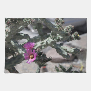 Challa Cactus in bloom  Kitchen Towel