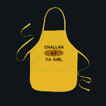 Challah At Ya Girl Kids Apron<br><div class="desc">This Challah at Ya Girl apron will add some fun to any challah baking! Perfect Hanukkah gift or gift for the little baker in your challah baking club! Adult sizes also available!</div>