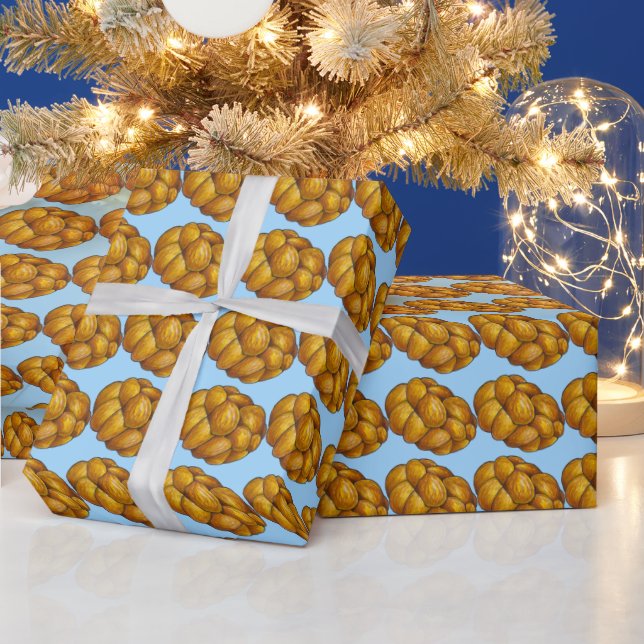 Challah Bread Hanukkah Chanukah Jewish Holidays Wrapping Paper (Holidays)