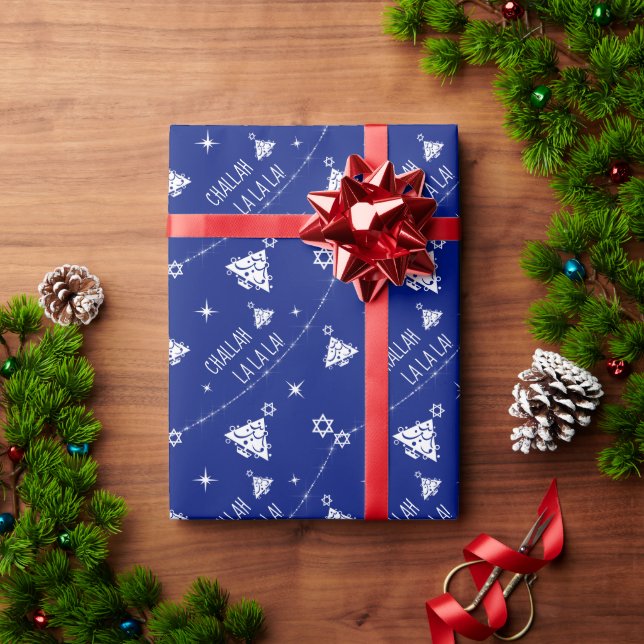 Challah La La La Hanukkah Christmas Tree Any Colou Wrapping Paper (Holiday Gift)