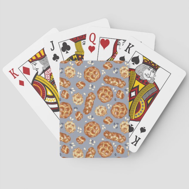 Challah - Muted Blue Playing Cards (Back)