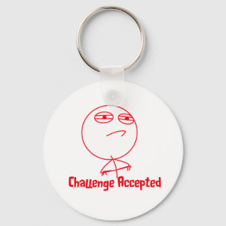 Challenge Accepted (In Red!) Keychain