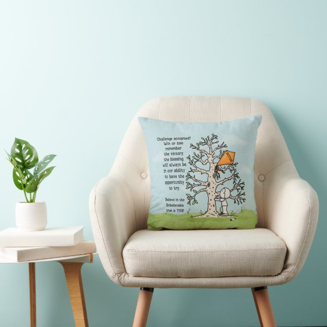 Challenge Accepted Throw Pillow (Chair)