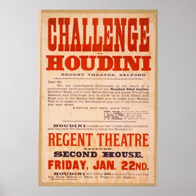 Challenge Houdini Poster (Front)