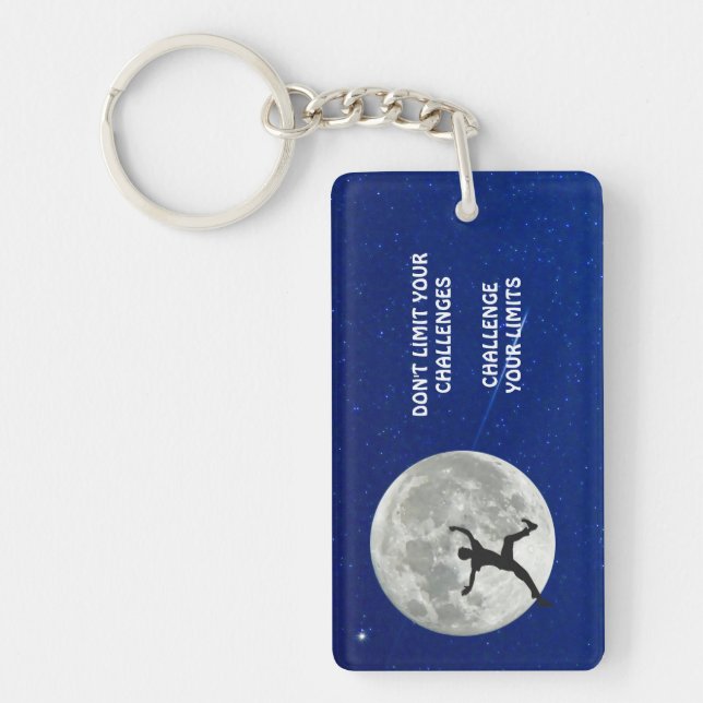 Challenge your limits motivational quote keychain (Front)