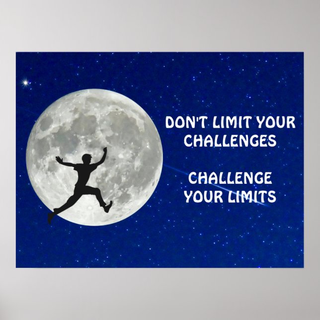 Challenge your limits motivational quote poster (Front)