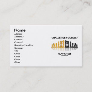 Challenge Yourself Play Chess (Chess Attitude) Business Card