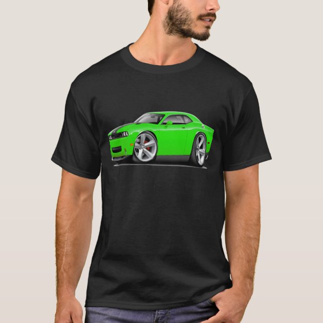 Challenger SRT8 Lime-Black Car T-Shirt (Front)