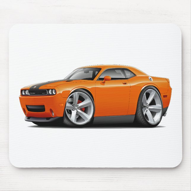 Challenger SRT8 Orange-Black Car Mouse Pad (Front)