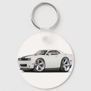 Challenger SRT8 White-Black Car Keychain