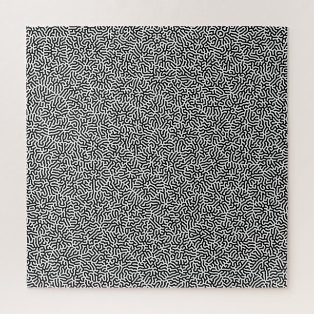Challenging Chaos Monochrome Black White Geometric Jigsaw Puzzle (Vertical)