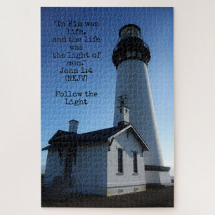 Challenging Christian Lighthouse John 1:4 Jigsaw Puzzle