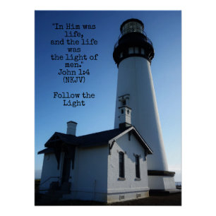 Challenging Christian Lighthouse John 1:4 Poster