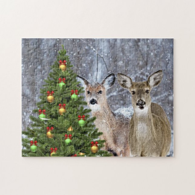 Challenging Christmas  Deer Jigsaw Puzzle (Horizontal)