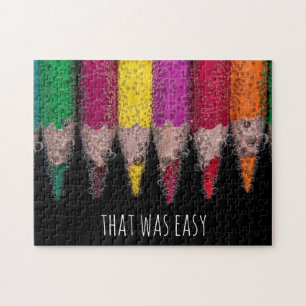Challenging Personalized Colorful Pencil Crayons Jigsaw Puzzle