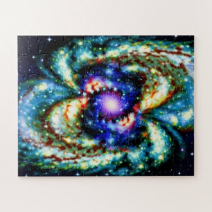 Challenging universe blue and purple cosmic fun jigsaw puzzle