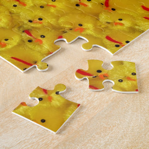 Challenging Yellow Easter Chicks Modern Pattern Jigsaw Puzzle