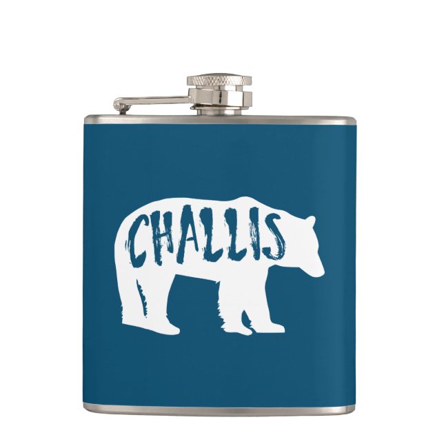 Challis Idaho Bear Hip Flask (Front)
