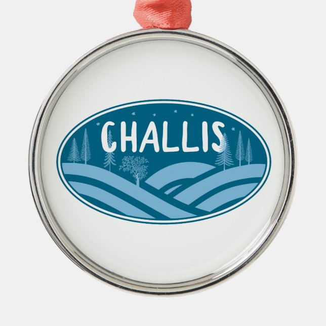 Challis Idaho Outdoors Metal Ornament (Front)