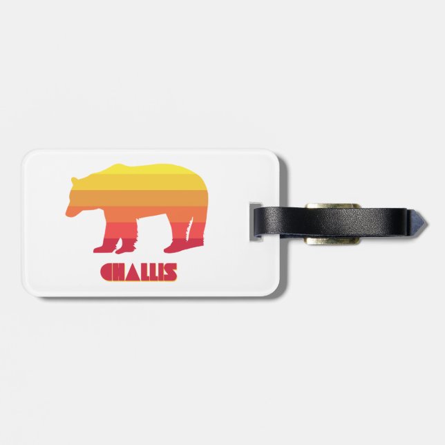 Challis Idaho Rainbow Bear Luggage Tag (Back Horizontal)