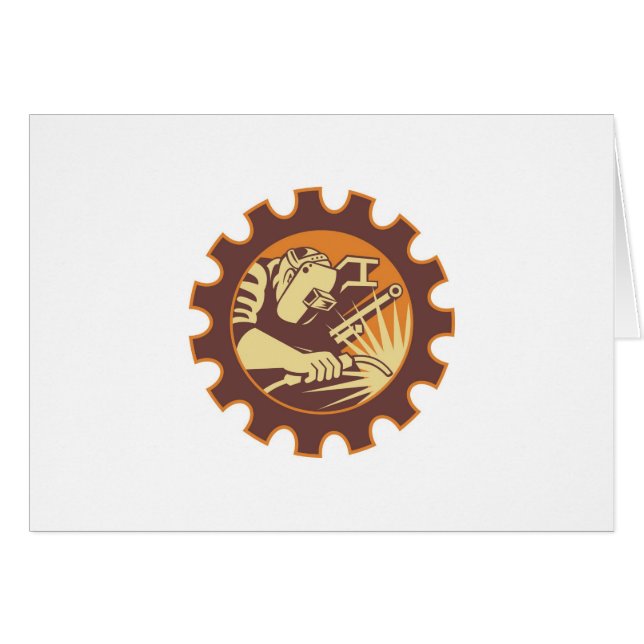 Chalumeau de travailleur de soudeuse rétro (Devant horizontal)