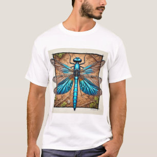Chalybeothemis Dragonfly 210824IREF213 - Watercolo T-Shirt