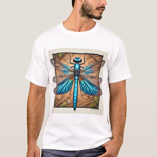Chalybeothemis Dragonfly 210824IREF213 - Watercolo T-Shirt (Front)