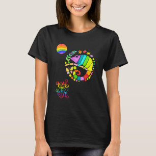 Chamaleon Watercolor Pride Vibrant Rainbow Design T-Shirt