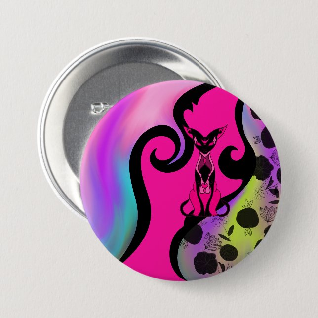 Chamalion 3 Inch Round Button (Front & Back)