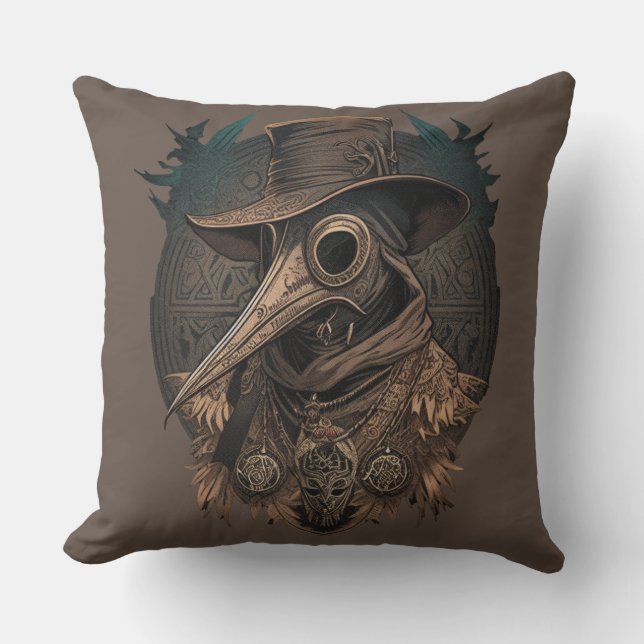 Chaman Doctor Plaga Throw Pillow (Front)