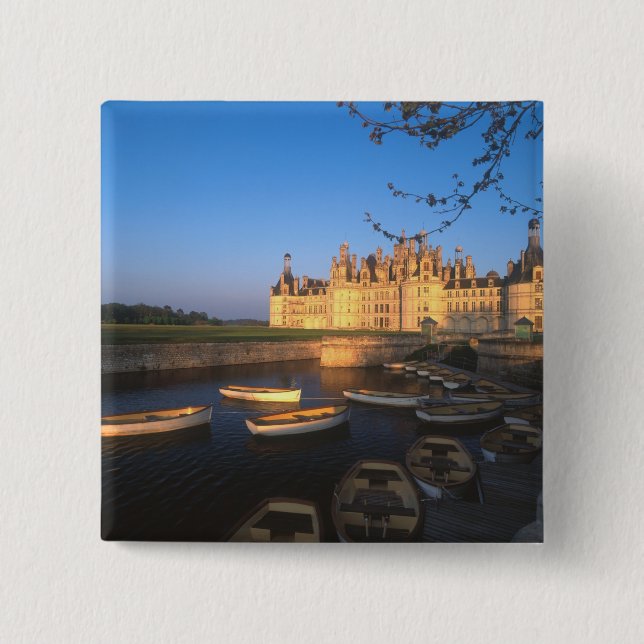 Chambord Chateau, Loire Valley, Loir-et-Cher, 2 Inch Square Button (Front)
