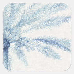 Chambray Palms II Square Sticker