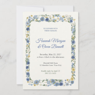 Chambray Pastoral Wildflower Wedding Invitation