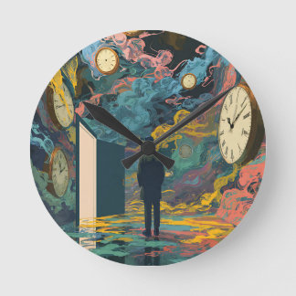 Chambre de figure surréaliste Horloges tourbillonn